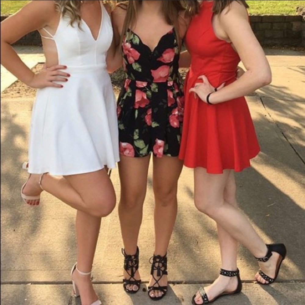 Black Floral Romper